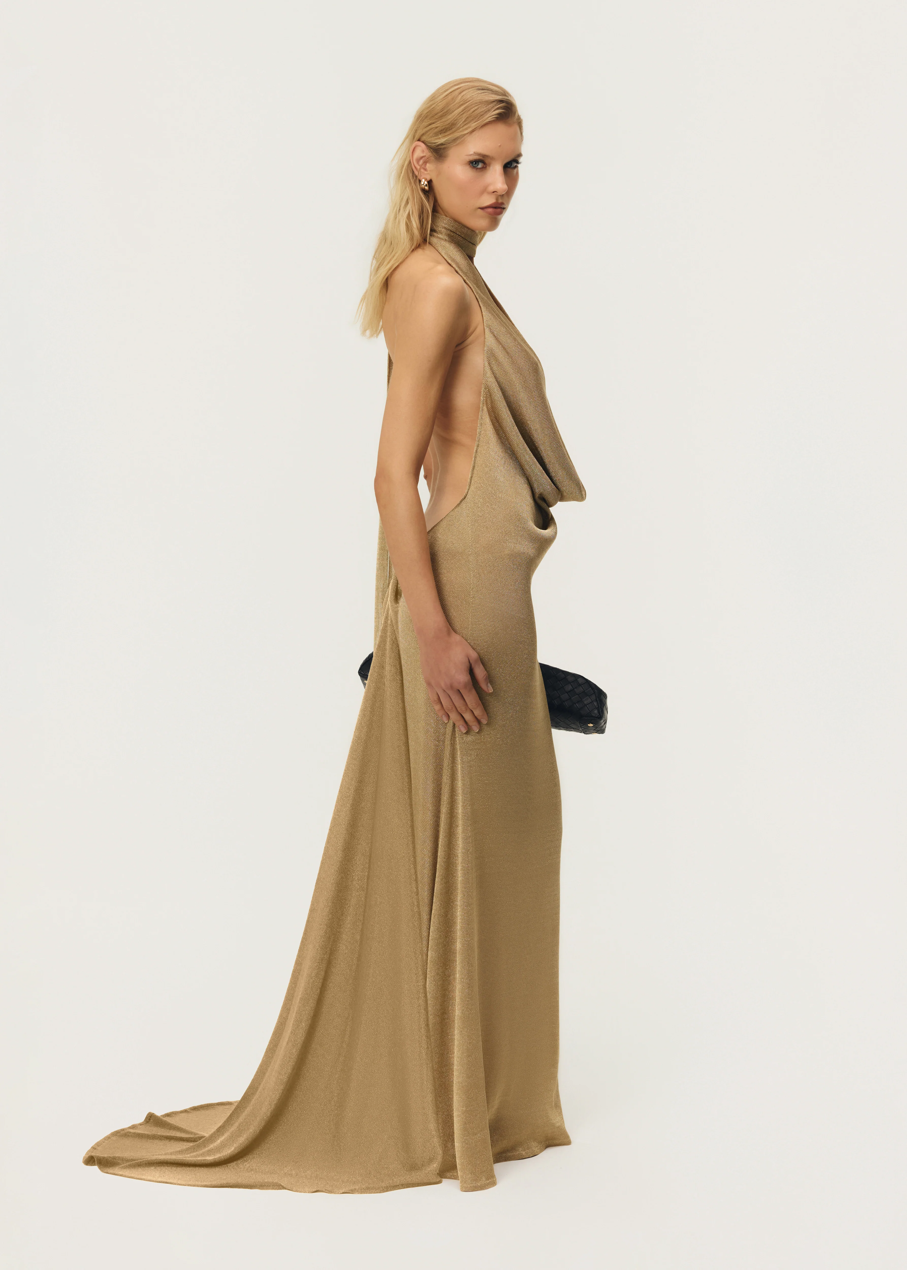 KAIA DRESS W/ TRAIN GOLD - Image 3