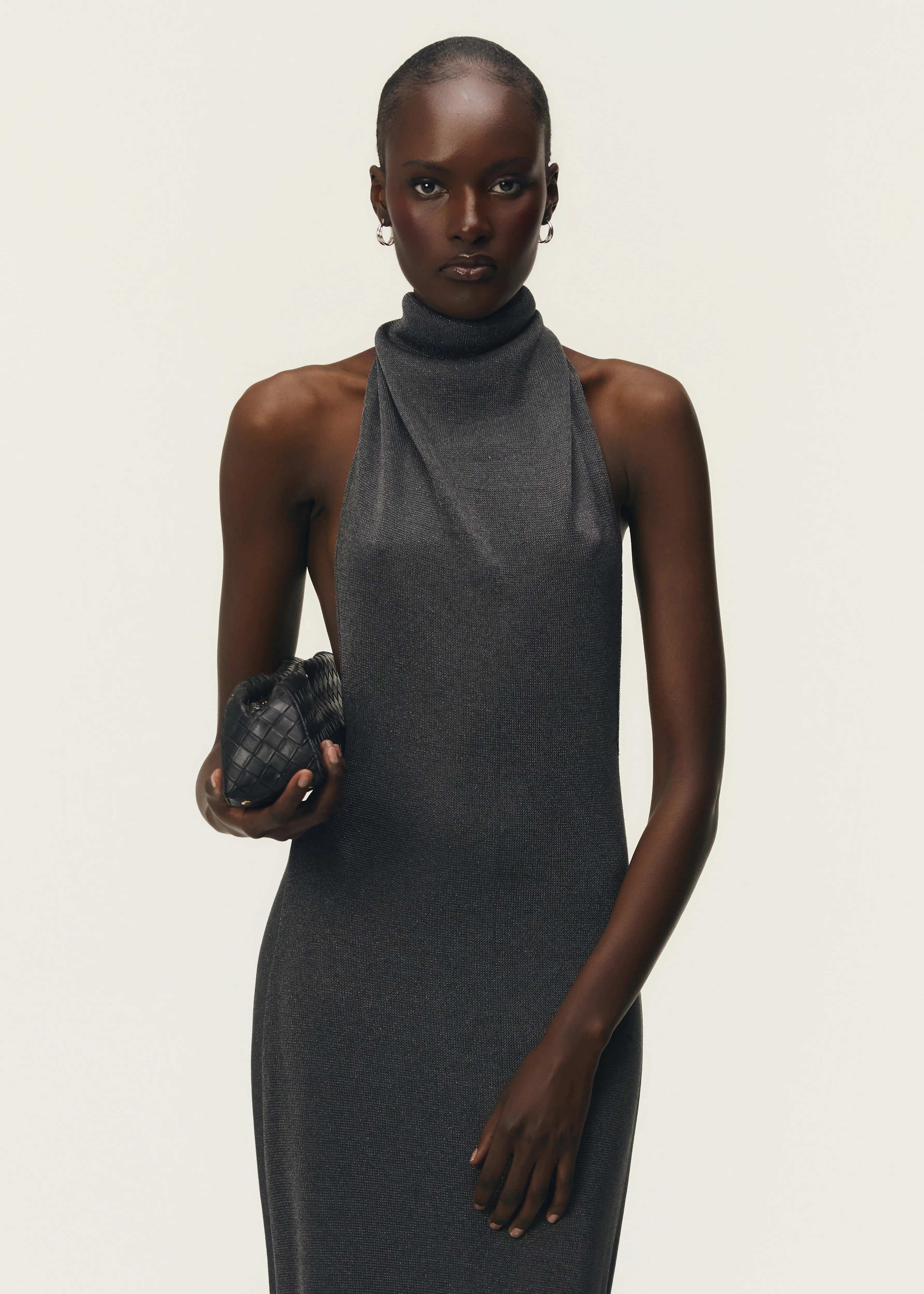 ROMY DRESS W/ TRAIN CHROME METALLIC - Image 3