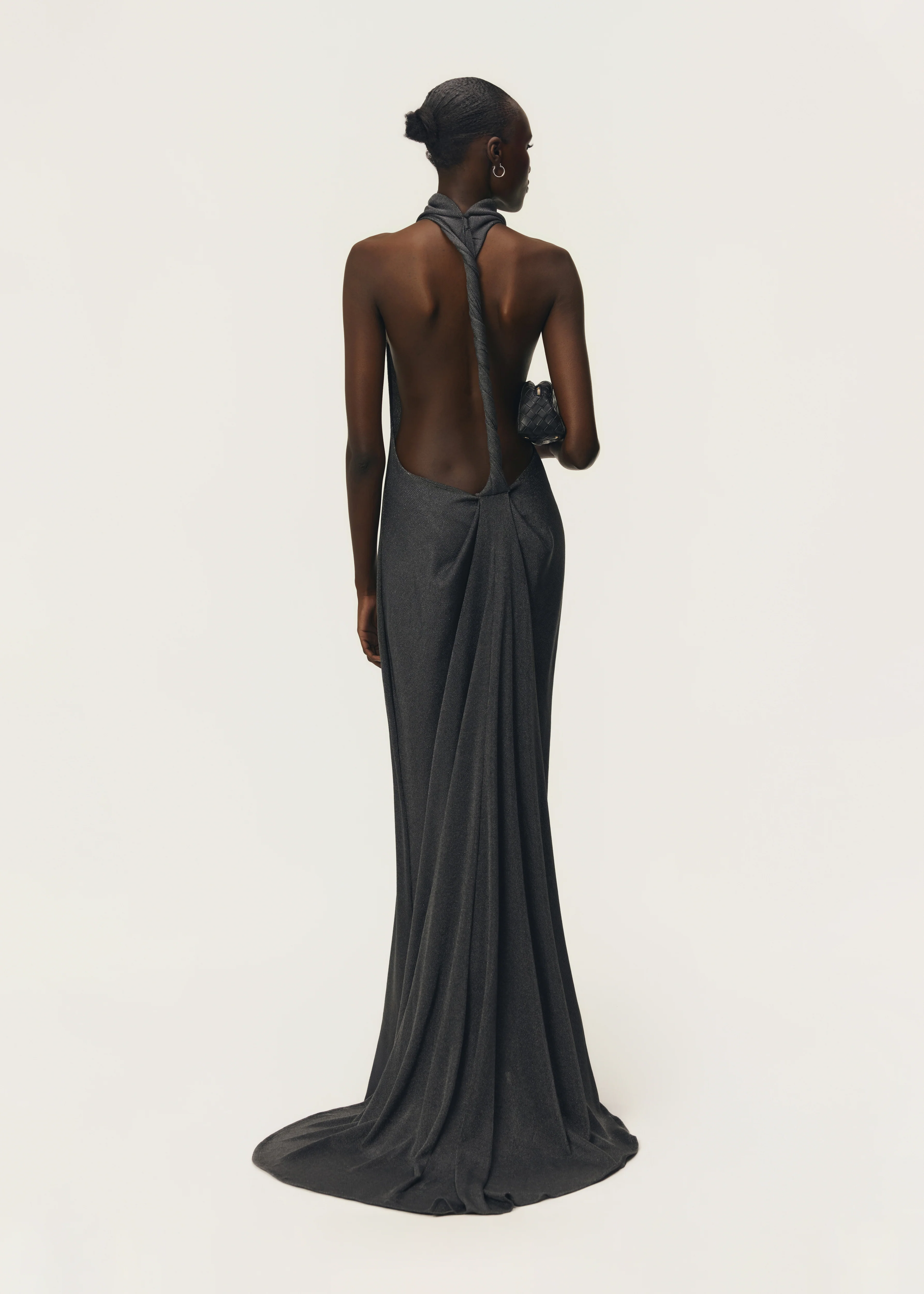 ROMY DRESS W/ TRAIN CHROME METALLIC - Image 4